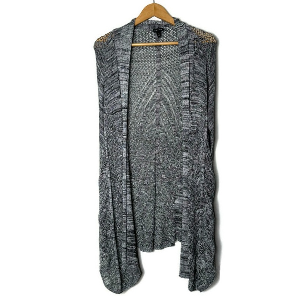 Torrid Grey Crochet Knit Sleeveless Cardigan Size Large-XL